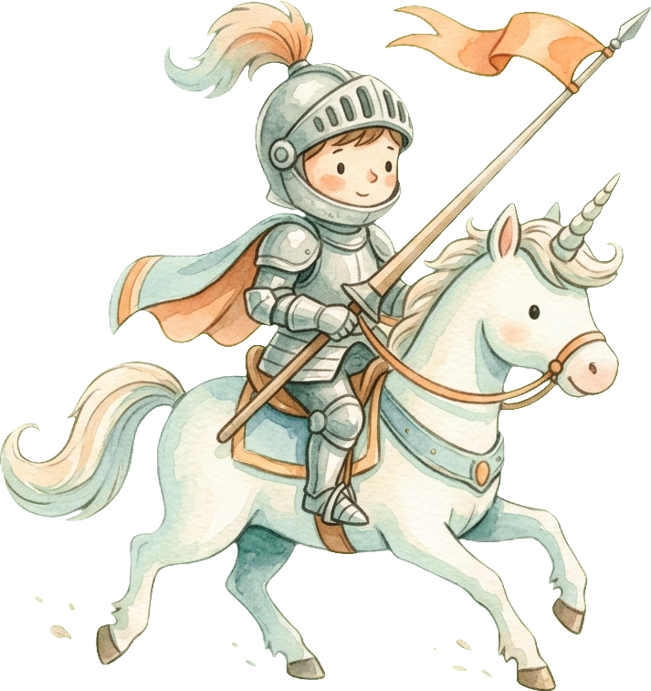 Cavaliere su unicorno